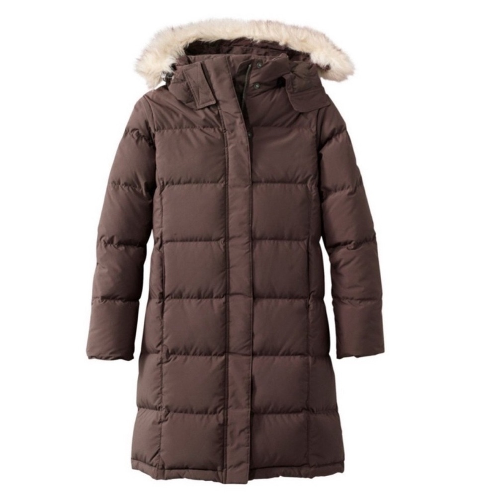 L.L Bean puffer down parka jacket size XL 3/4 length goose